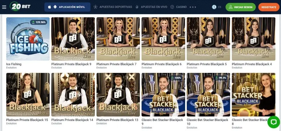 20bet - Evolution Gaming casinos de España