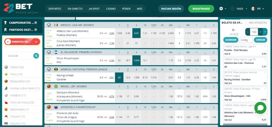 Mejores Casa de Apuestas Online en México: 22Bet