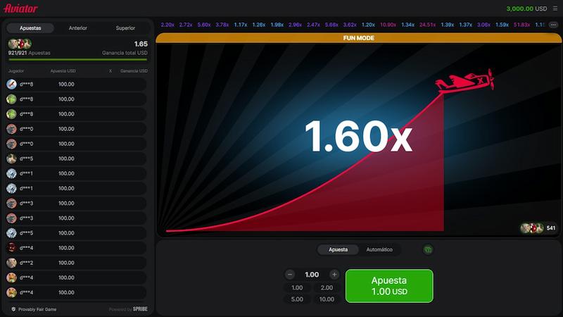 Juego crash Aviator