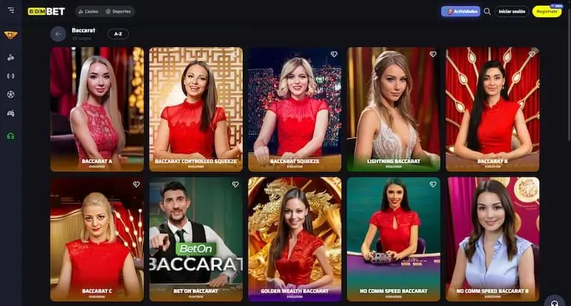 Página de baccarat en BDMBet Casino