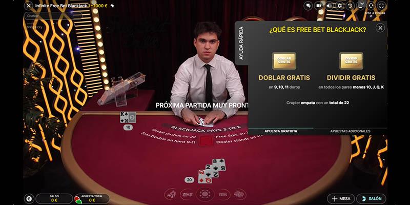 Juego Free Bet Blackjack en vivo