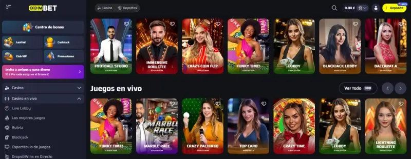 Casino en vivo en BDMBet