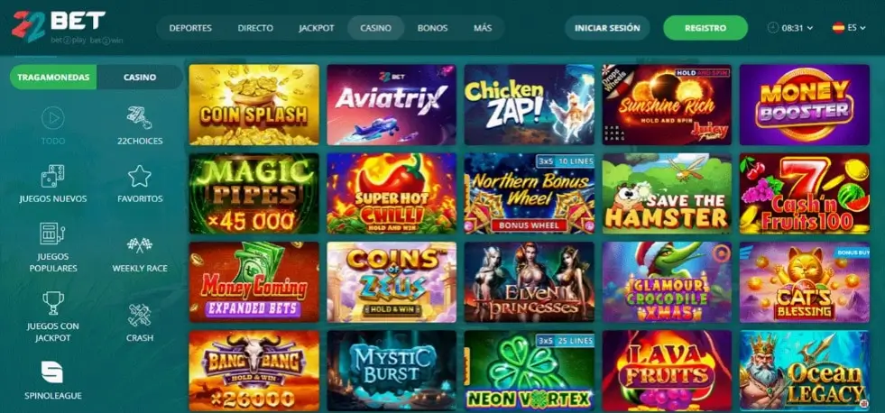 Casinos con Depósito Mínimo de 1 euro: 22Bet