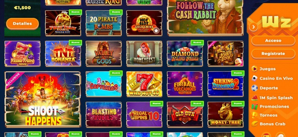 Casinos con retiro inmediato: Wazamba