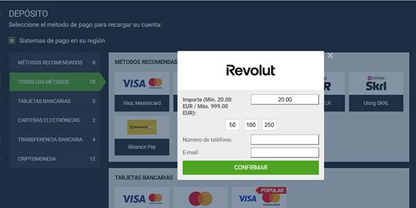 Hacer un deposito con Revolut