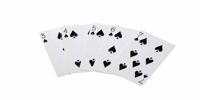 Ejemplo de mano de póker Escalera de color Straight Flush