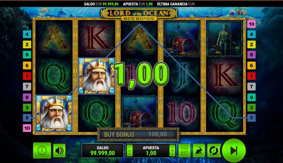 Tragaperras en Novomatic Gaming:  Golden Lord of the Ocean Buy Bonus
