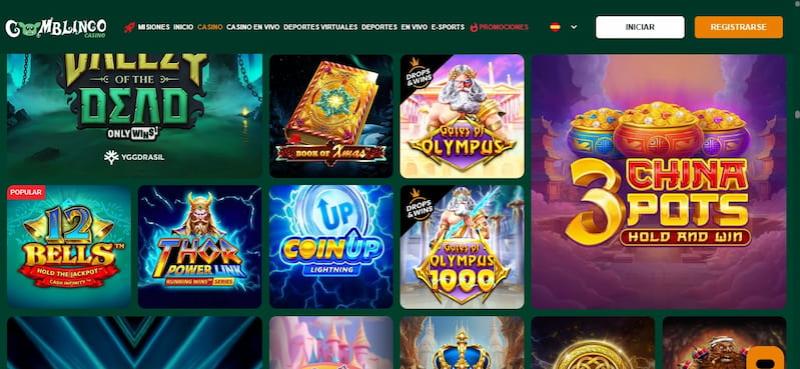 Página de casino en Gomblingo