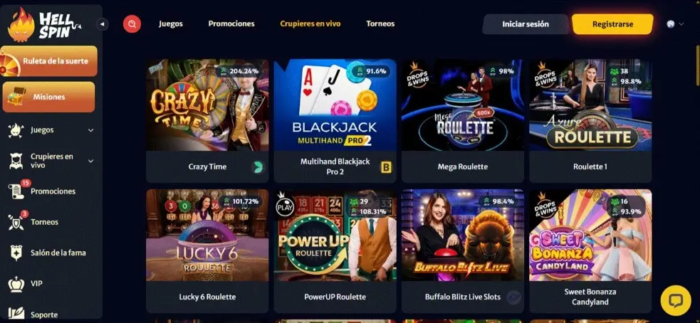 HellSpin - Evolution Gaming casinos de España