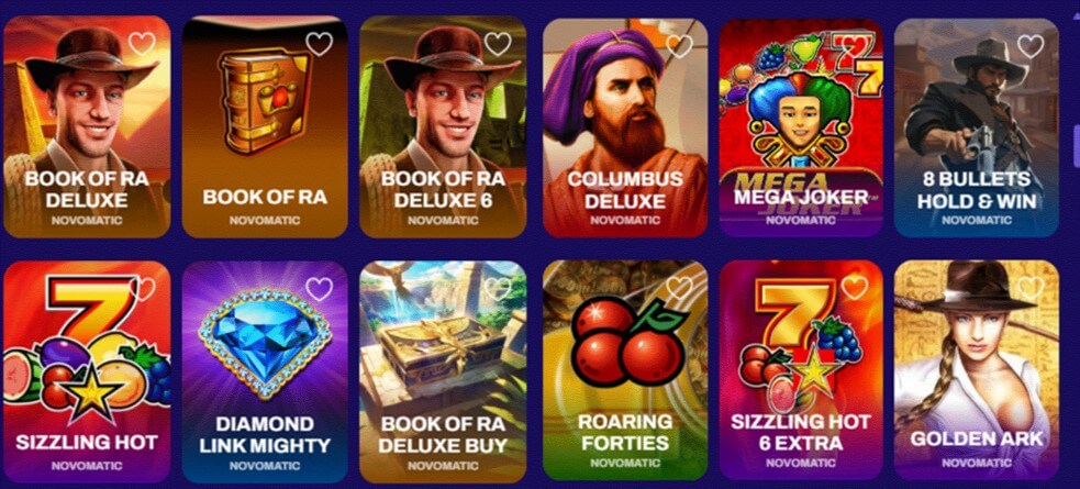 Juegos de Novomatic Gaming en Candy Spinz