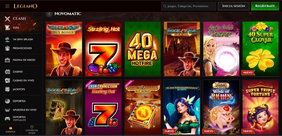 Juegos de Novomatic Gaming en Legiano