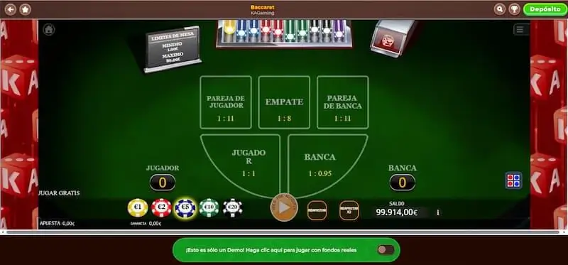 Jugar baccarat version gratis
