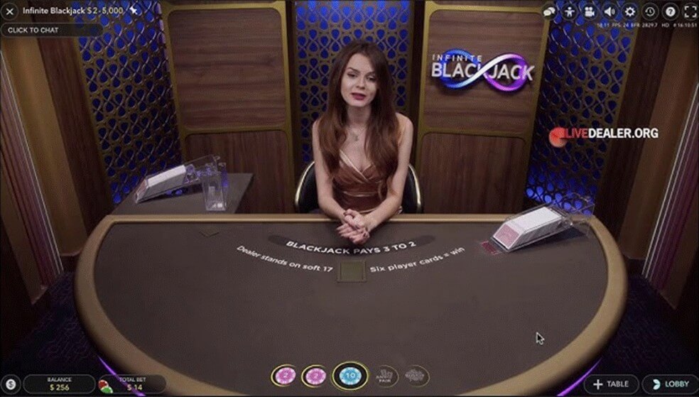 Live Infinite Blackjack - Evolution Gaming casinos de España