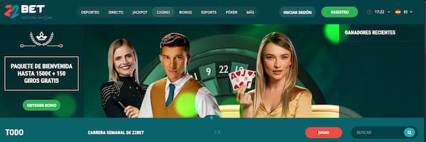 Método de pago Neosurf en el Casino 22bet