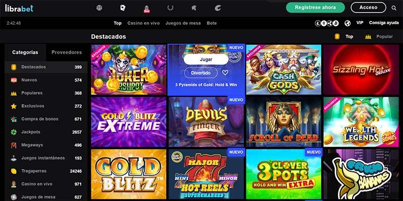 Página de juegos en Librabet