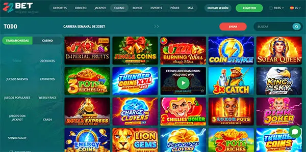 Mejores Casinos de España con Juegos de Playson: 22Bet