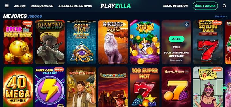 Página de Casino en Playzilla