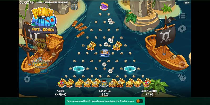 Juego Pearl o' Plinko Fire & Bones en modo de prueba