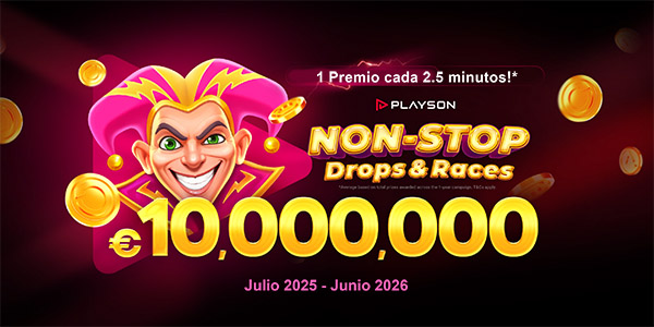 Promoción de Playson: Non-Stop Drops & Races