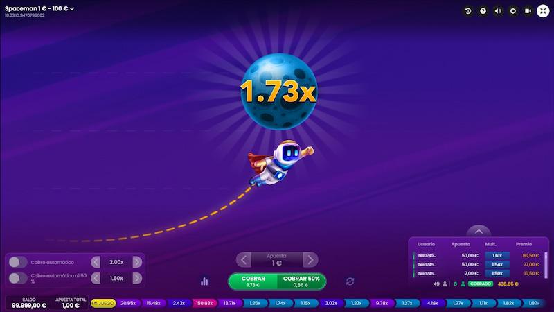 Juego crash Spaceman