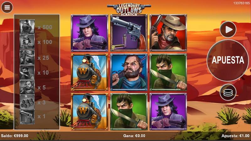 Tarjetas de rasca y gana - Legendary Outlaws Scratch