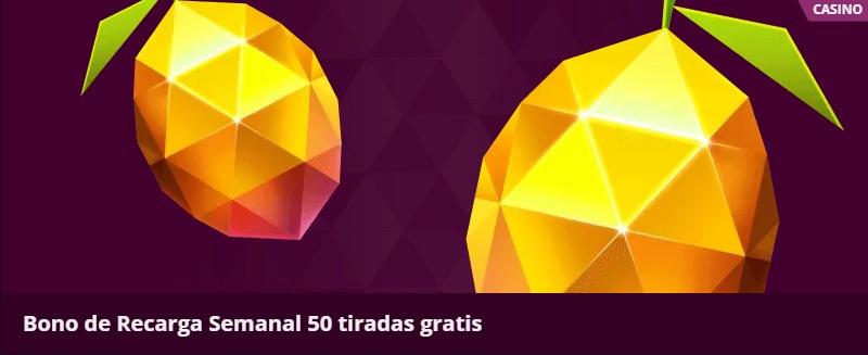 Bono de recarga semanal de 50 tiradas gratis en Malina Casino