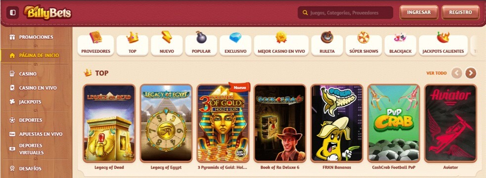 Top 5 de Casinos para Depositar con VISA: Billy bets