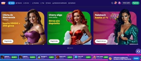Página de casino en Candy Spin